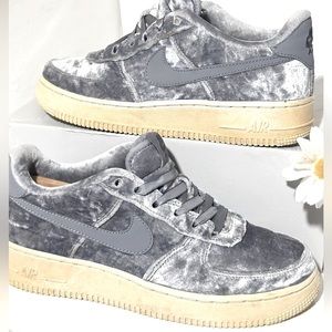 Nike Air Force 1 ‘07 Sky Blue Velvet w/ribbon as laces & Age Out Soles VNDS